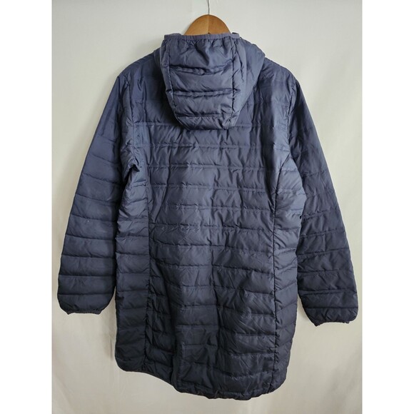 Columbia Coat Womens XL Long Puffer Hooded Down Jacket Navy Full Zip Winter - Picture 2 of 11